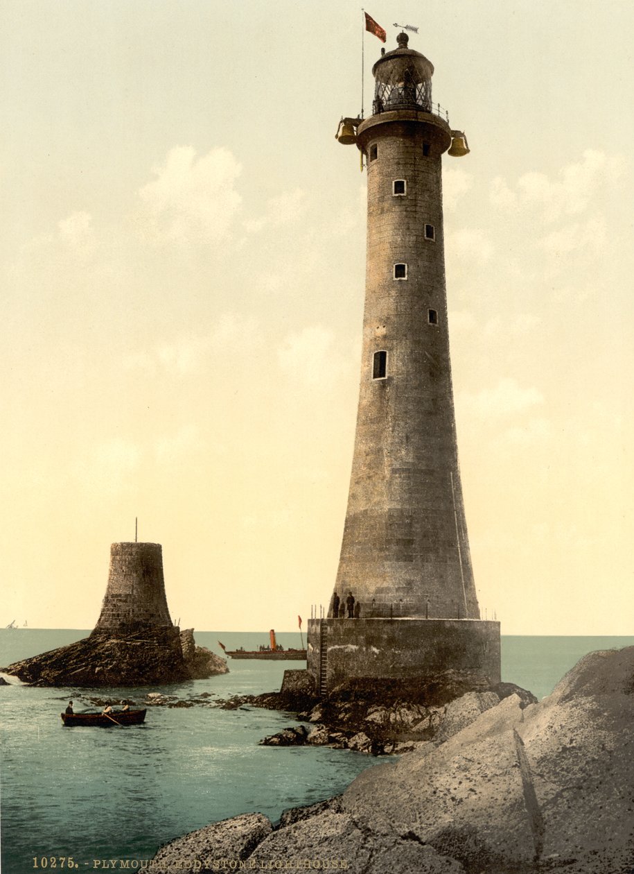 Eddystone Vuurtoren, Plymouth, Engeland, ca. 1900 door Detroit Publishing Co.