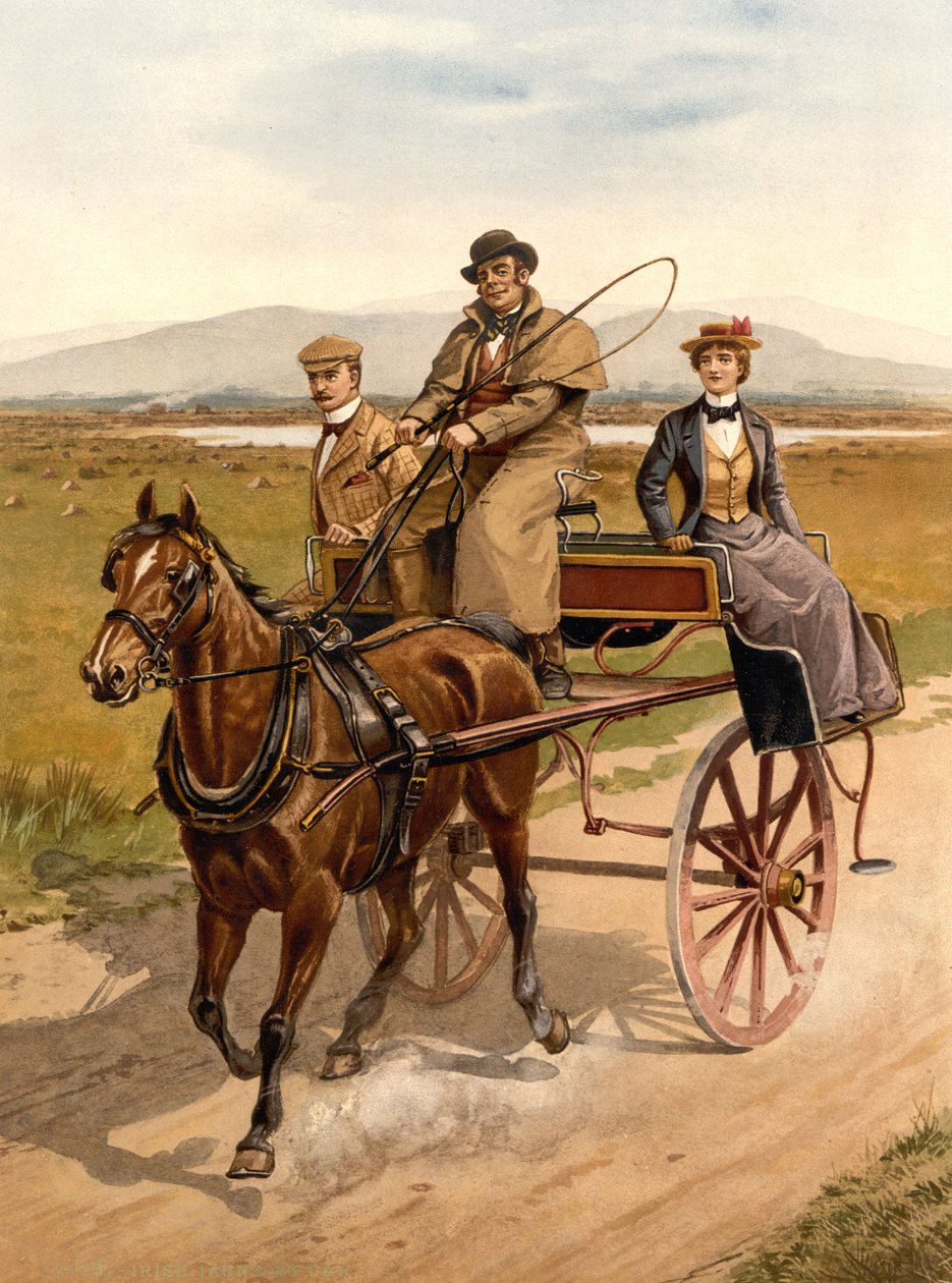 Ierse jauntwagen, ca. 1890 door Detroit Publishing Co.