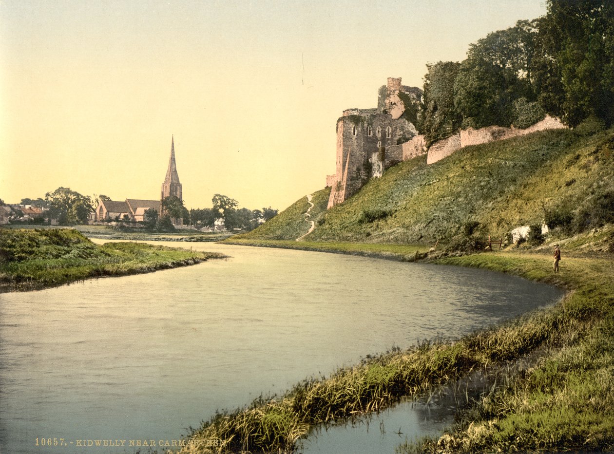 Kidwelly, Carmarthen, Wales, ca.1890-1900 (fotochrom afdruk) door Detroit Publishing Co.