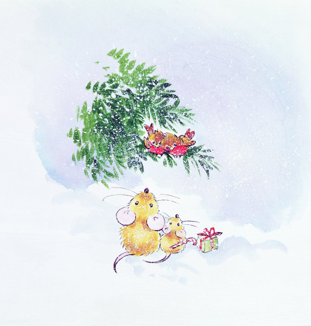 Kerstmuizen en Roodborstjes door Diane Matthes
