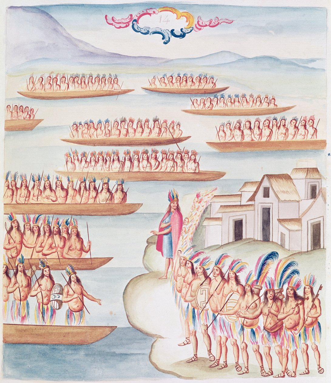 Tome 4 fol.14 Tlatelolco en de Lagune, uit 