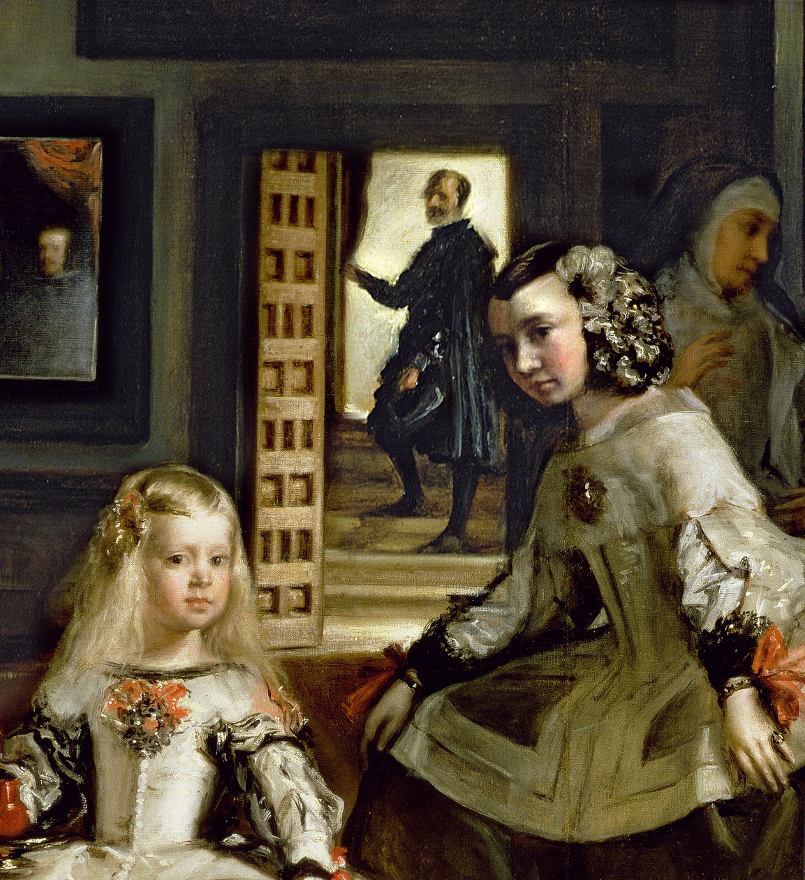 Las Meninas of De Familie van Filips IV (detail) door Diego Velázquez