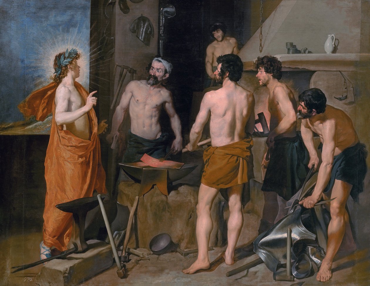 Apollo in de smidse van Vulcanus door Diego Velázquez