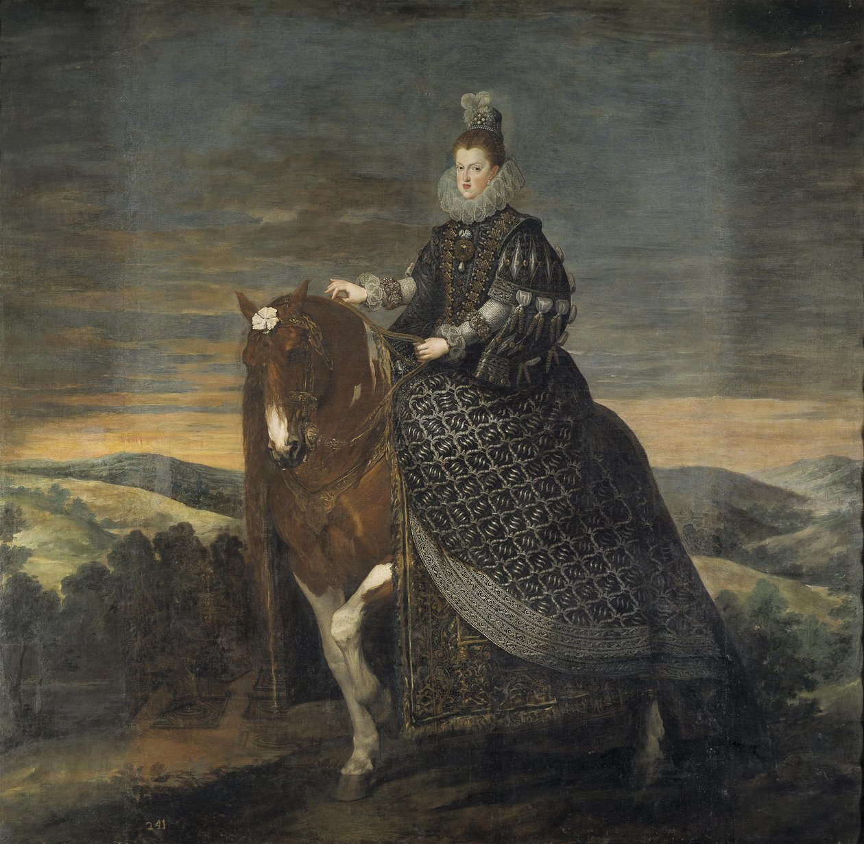 Koningin Margarita van Oostenrijk te paard door Diego Velázquez