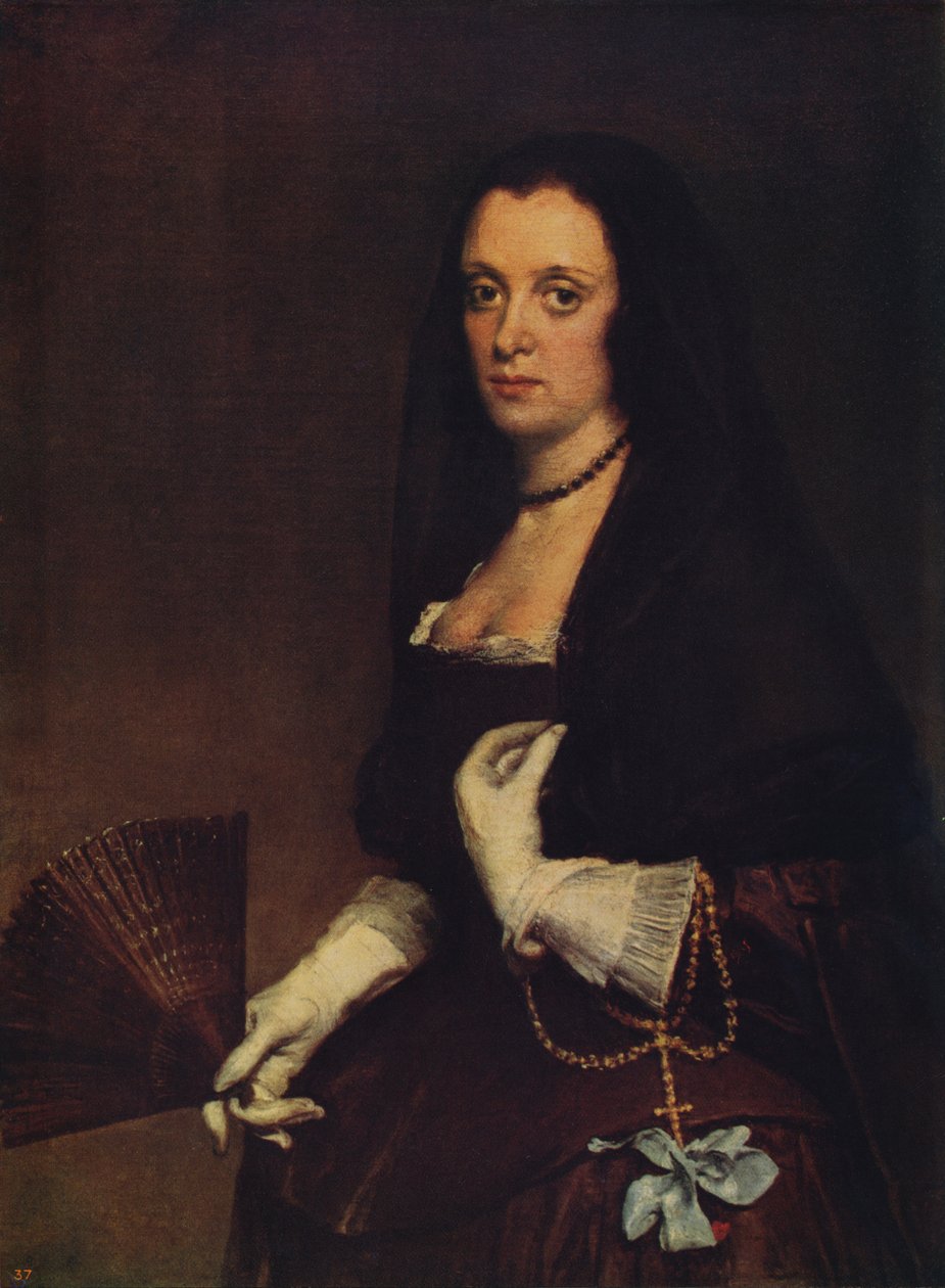 Dame met een waaier door Diego Velázquez