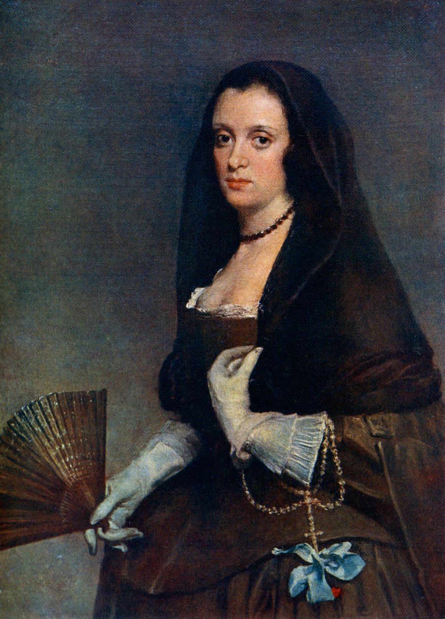 De Dame met een Waaier, ca. 1630-1650, 1912 door Diego Velázquez