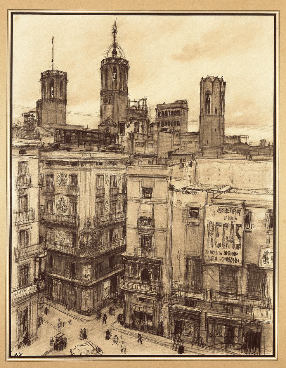 Plein van de Engelen, Barcelona door Dionisio Baixeras Verdaguer
