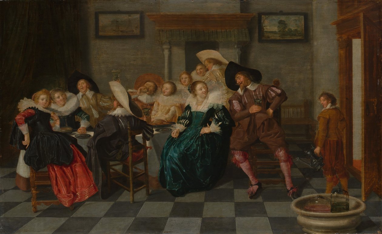 Een banket door Dirck Hals