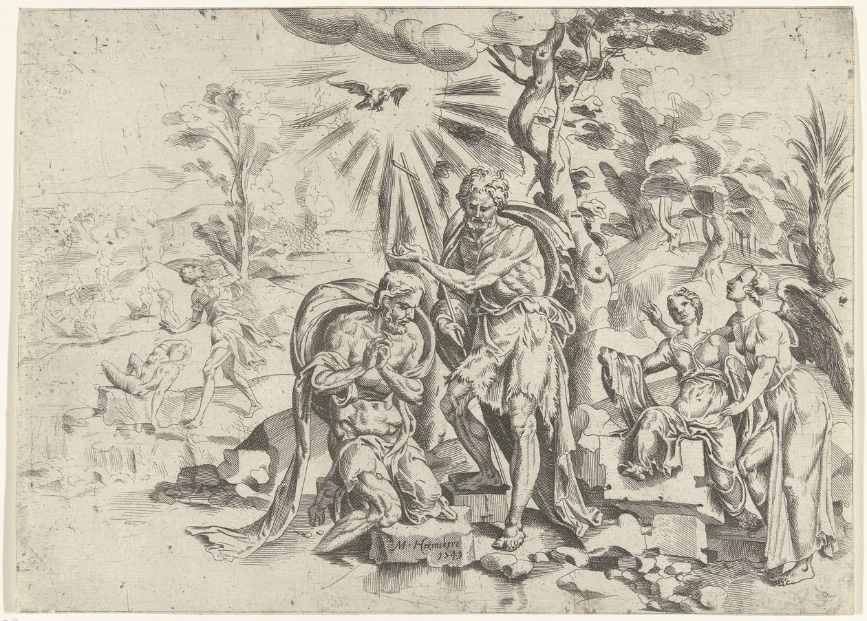 Doop van Christus door Dirck Volckertsz. Coornhert (attributed to)