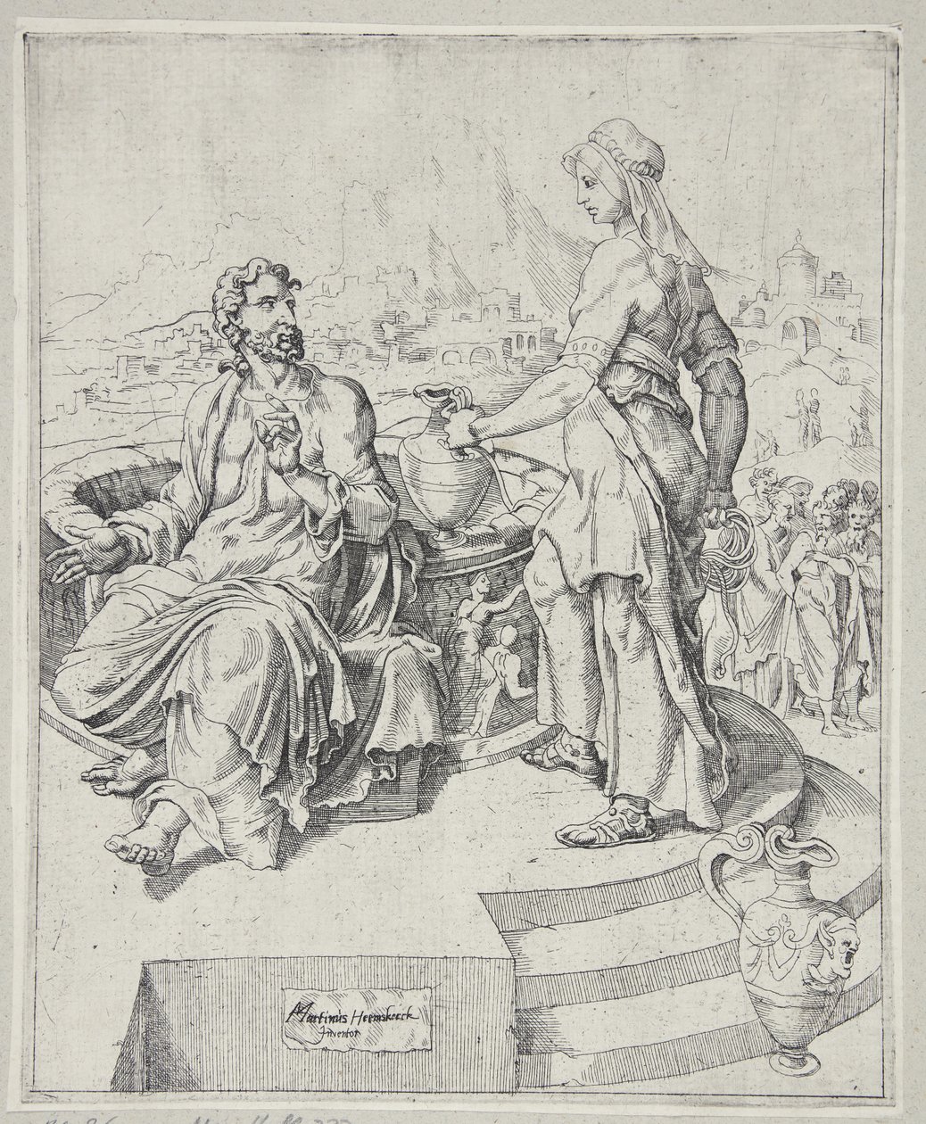 Christus en de Samaritaanse vrouw door Dirck Volckertsz. Coornhert
