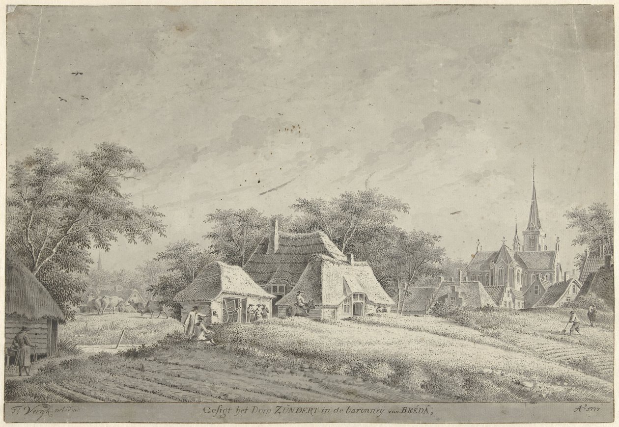 Gezicht op het dorp Zundert door Dirk Verrijk