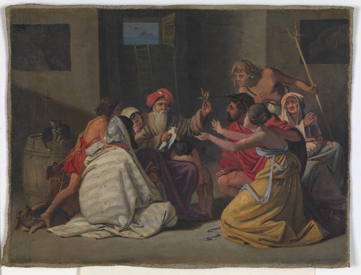 Schets voor het schilderij "Noach in de ark" door Ditlev Blunck