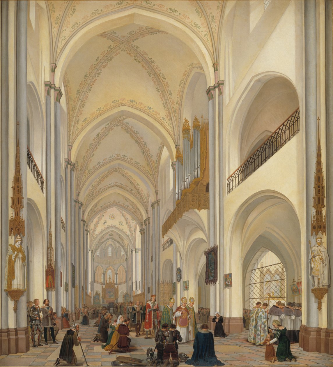 Het interieur van de kathedraal van Roskilde door Ditlev Martens