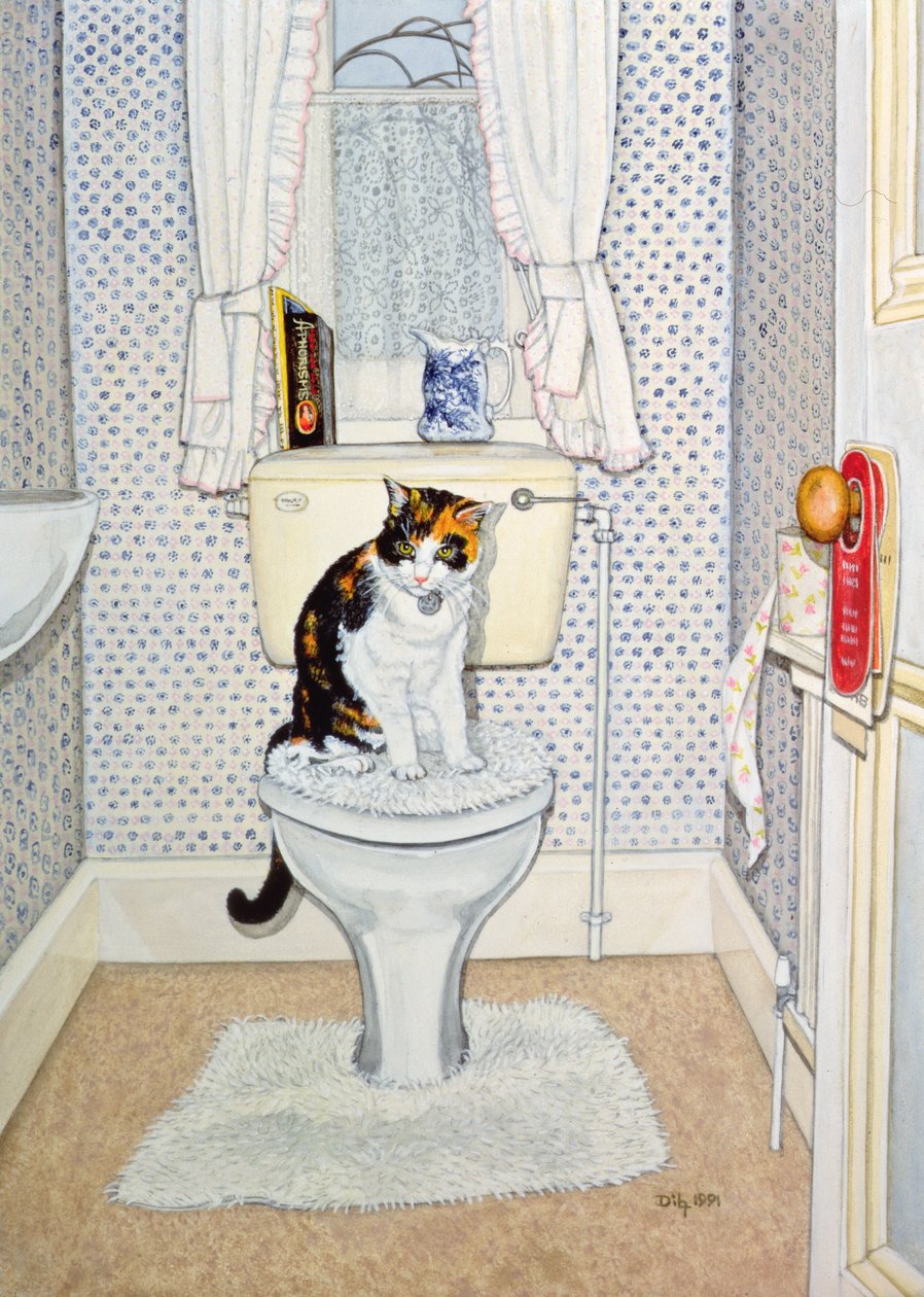 Kat op het Toilet, 1991 door Ditz