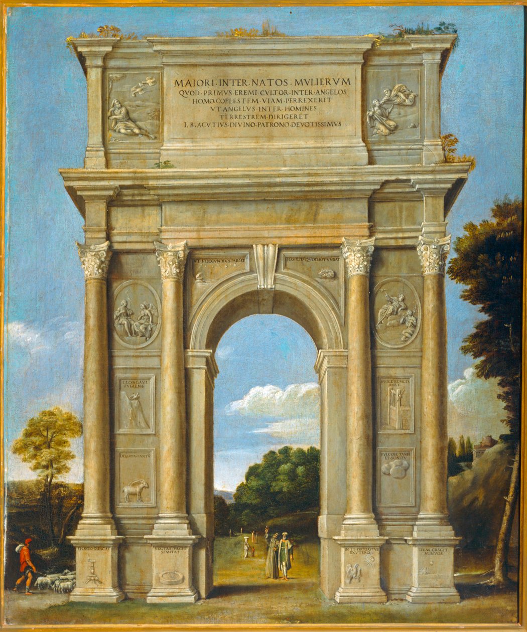 Boog van Triomf ... (olieverf op doek) door Domenichino (1581 1641)