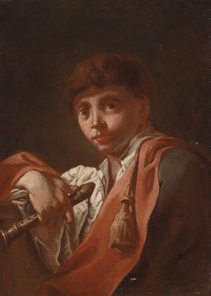 Jongen met een fluit door Domenico Maggiotto