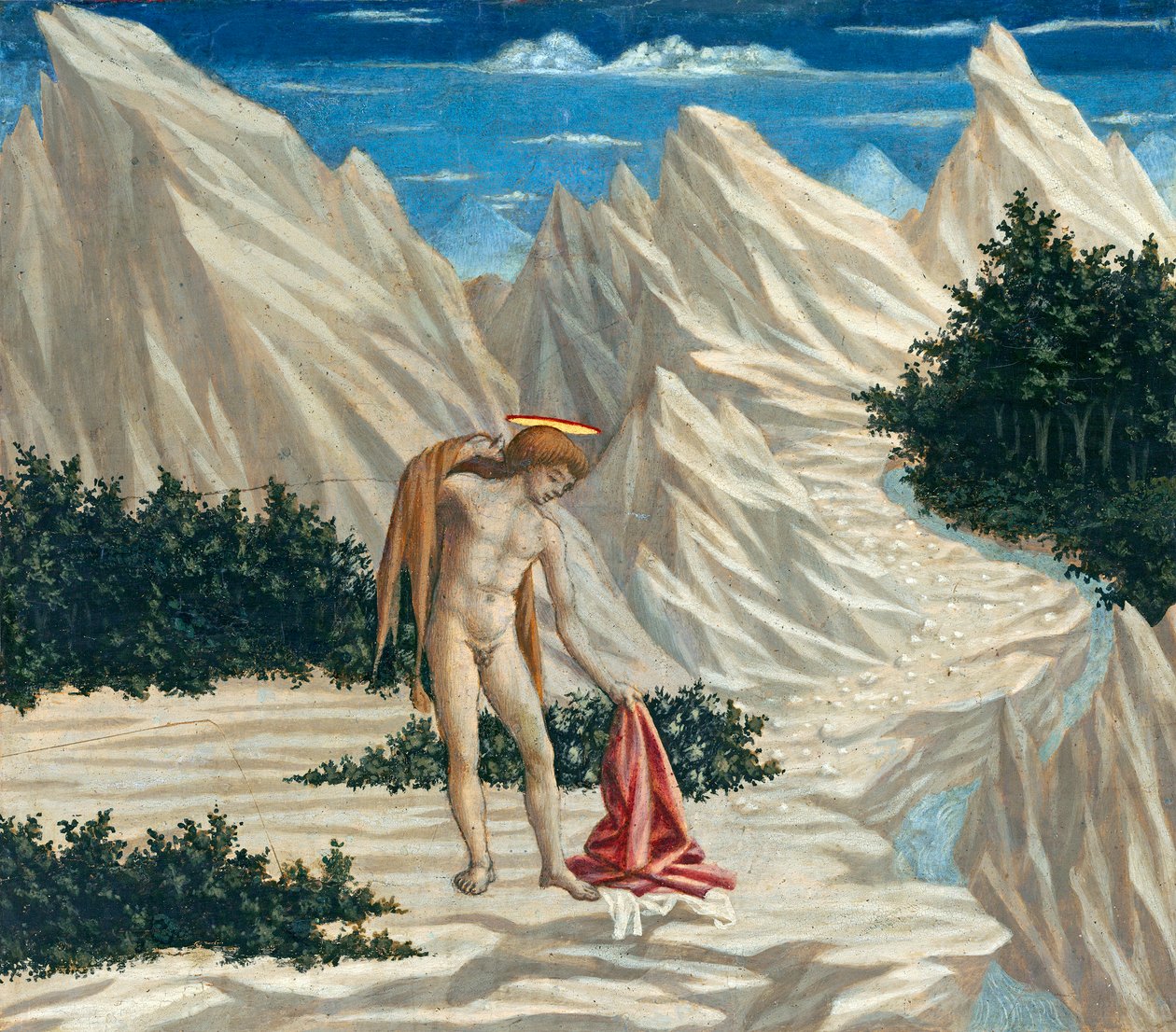 Sint Jan in de woestijn, c.1445-50 door Domenico Veneziano