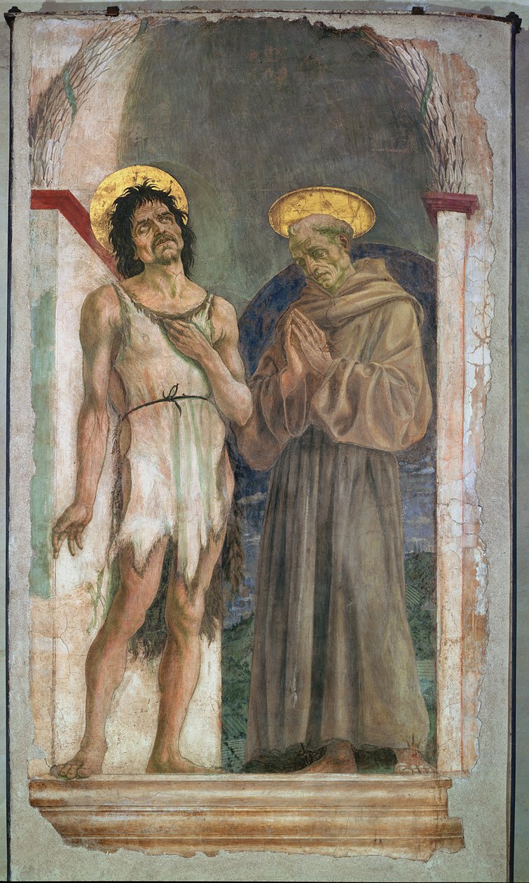 St. Johannes de Doper en St. Franciscus van Assisi door Domenico Veneziano