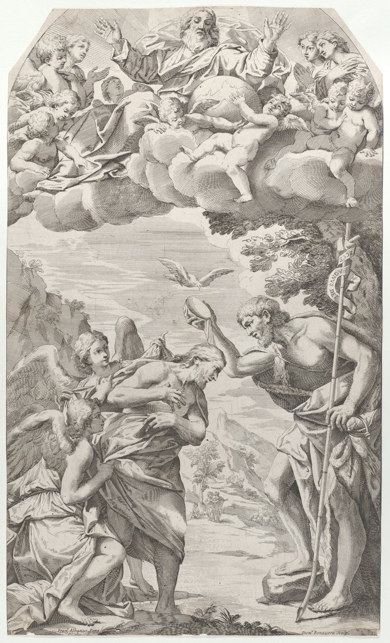 De doop van Christus, 1670-1731 door Domenico Bonavera