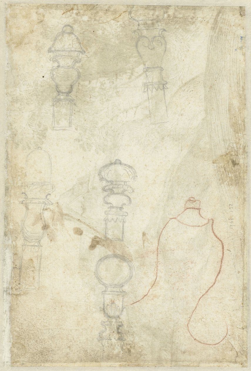 Schetsen van knoppen door Domenico Campagnola (possibly)