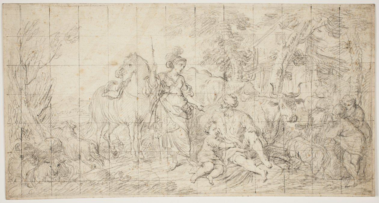 Erminia en de herders door Domenico Corvi