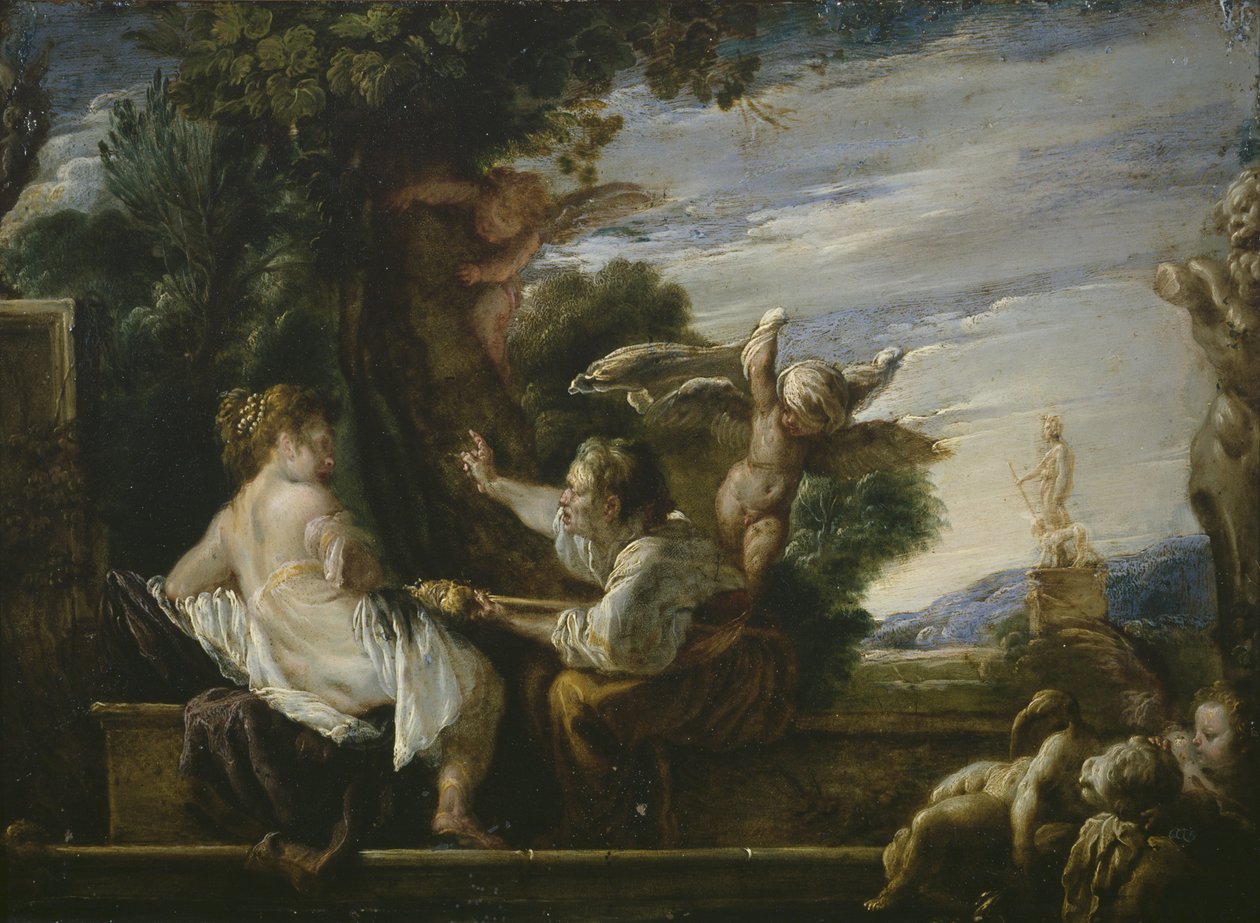 Vertumnus en Pomona, ca. 1621-23 door Domenico Fetti or Feti