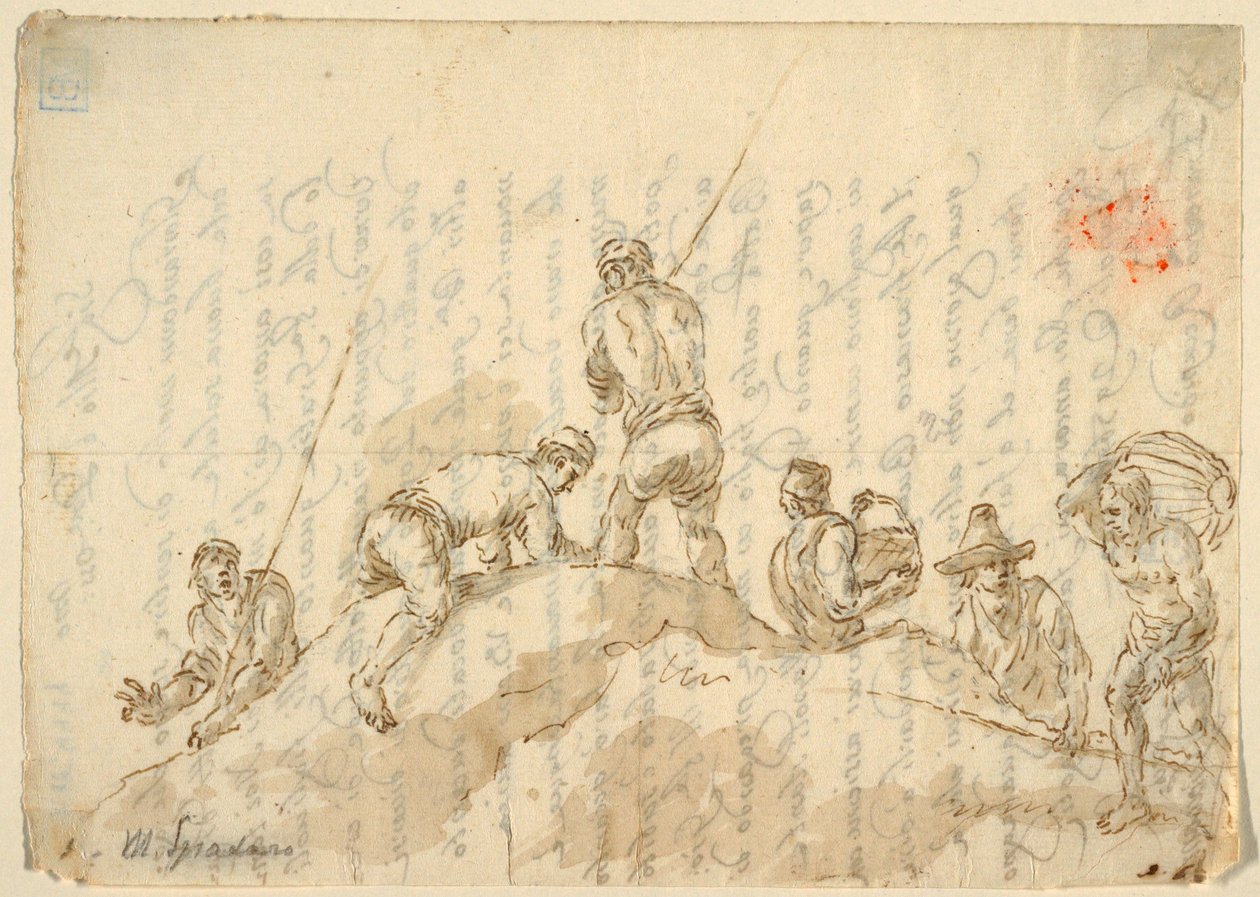 Figuren op een Heuvel door Domenico Gargiulo, called Micco Spadaro