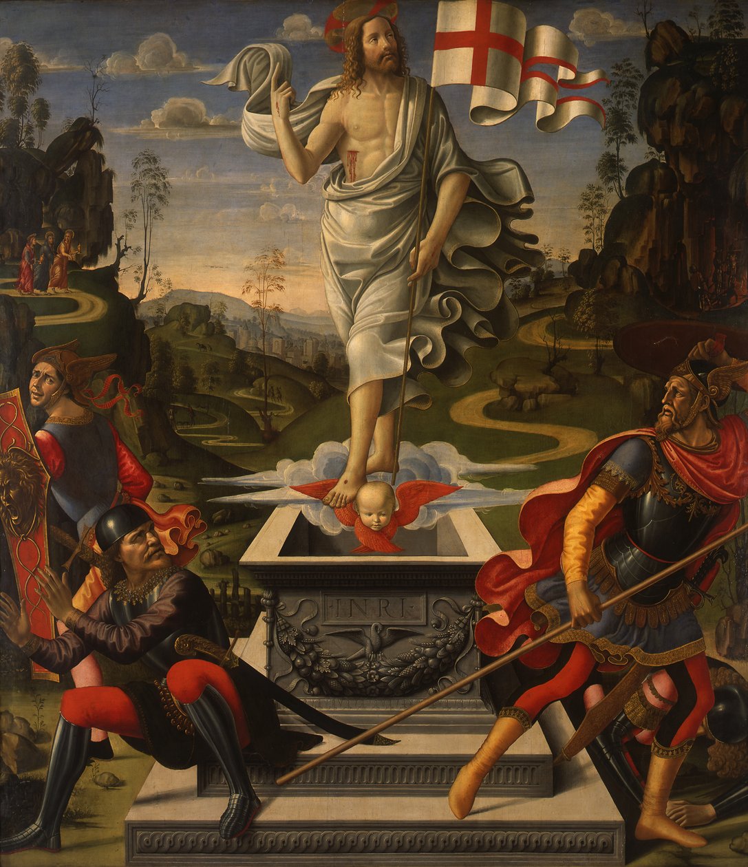 Duits: Die Auferstehung Christi Wederopstanding van Christus door Domenico Ghirlandaio
