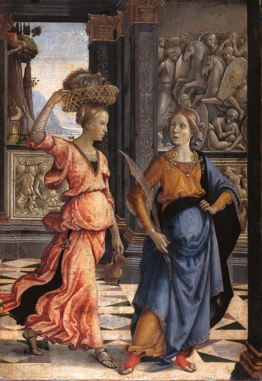 Judith met haar dienstmaagd, 1489 door Domenico Ghirlandaio