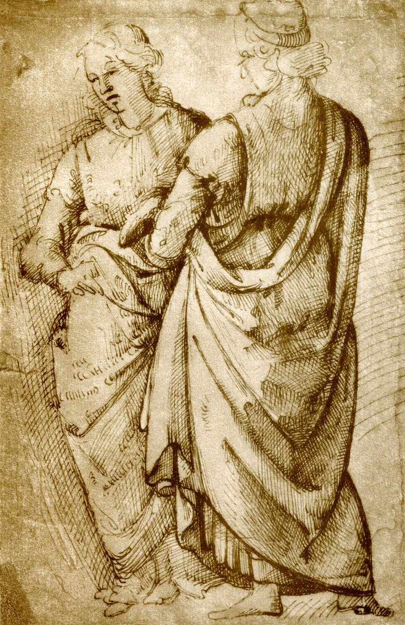 Twee kledingstudies door Domenico Ghirlandaio