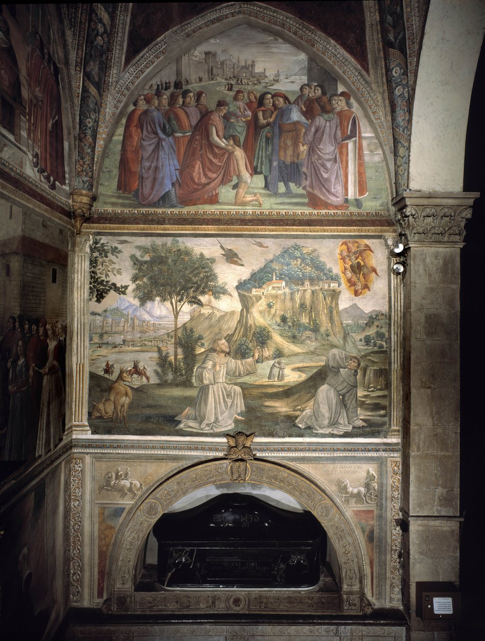 Begrafenis van Sint Franciscus door Domenico Ghirlandaio