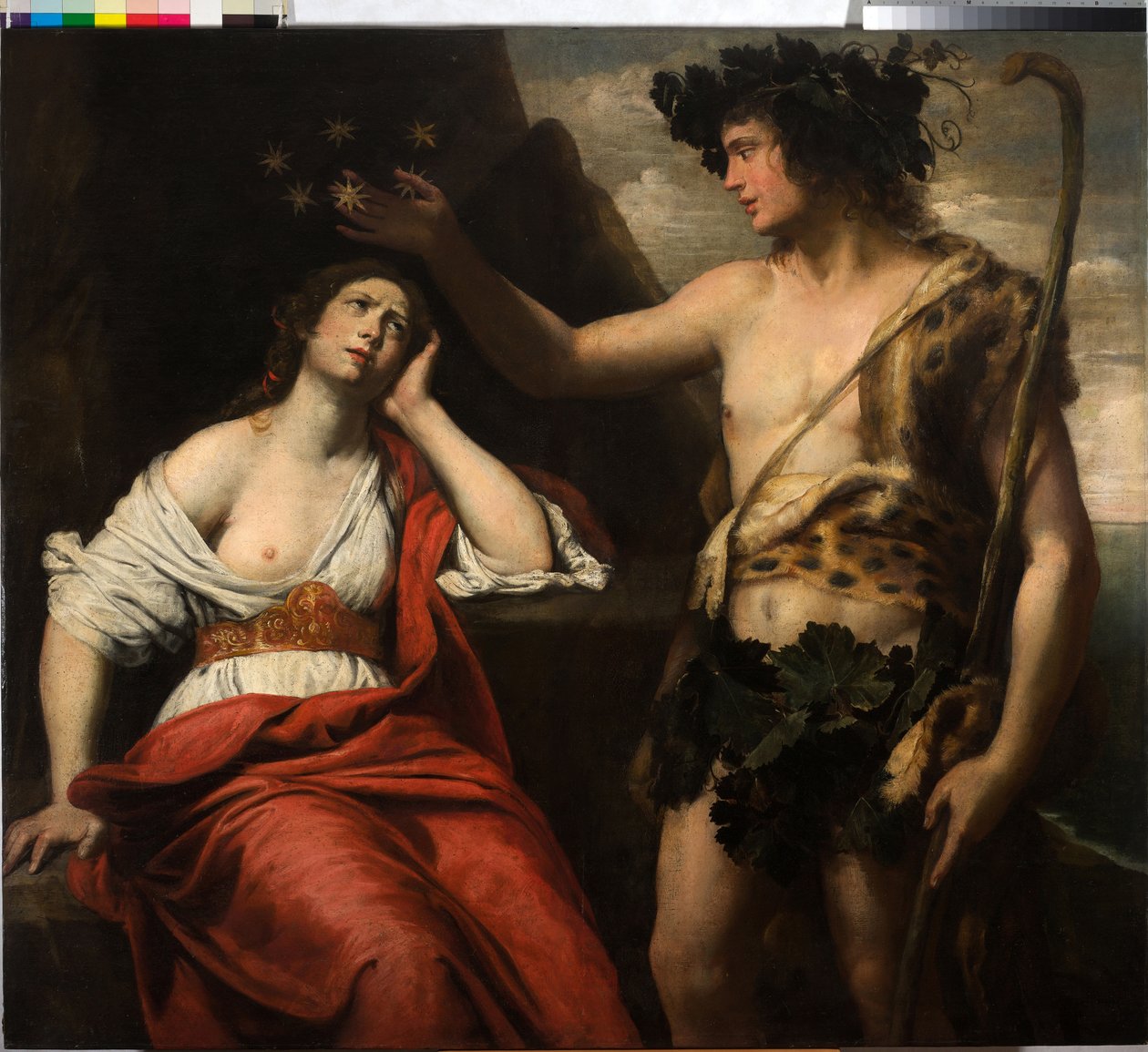 Bacchus en Ariadne door Domenico Il Sarzana Fiasella