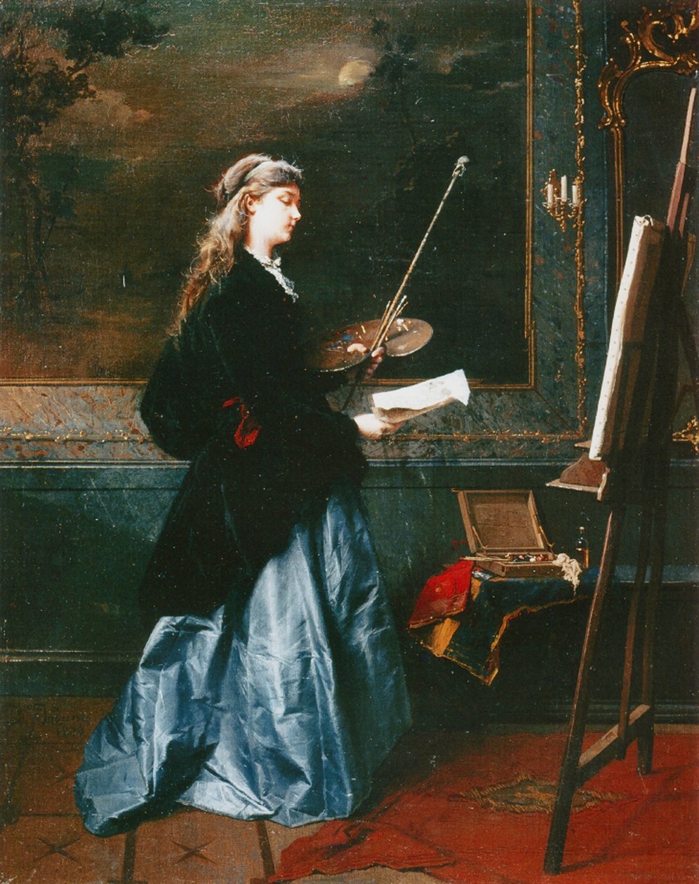 De schilder, 1864 door Domenico Induno