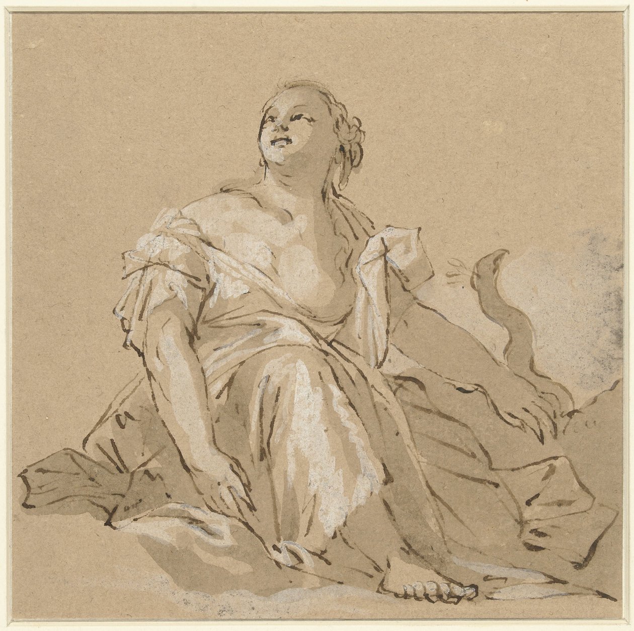 Zittende Juno op wolken door Domenico Zanetti (attributed to)