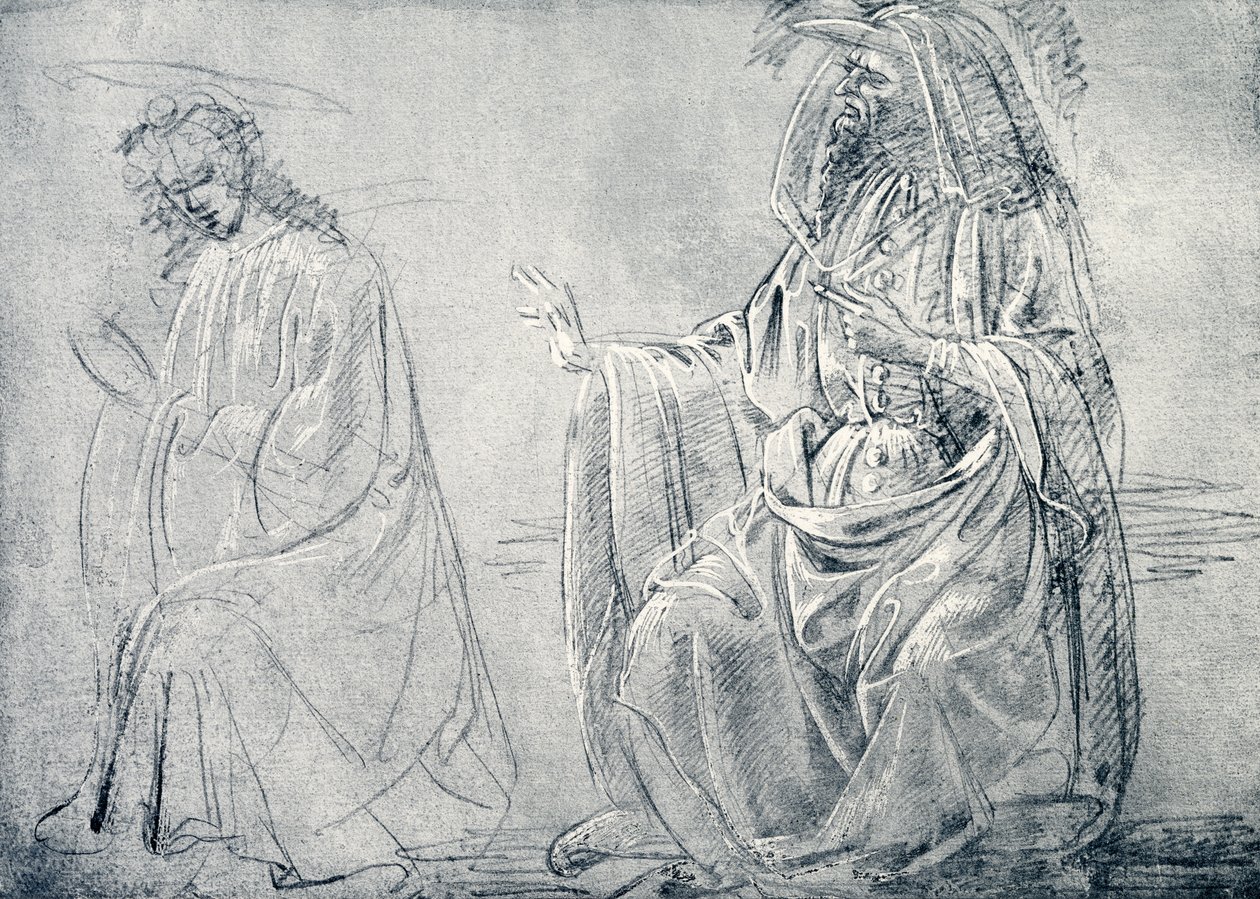 Figurenstudie door Domenico school of Ghirlandaio