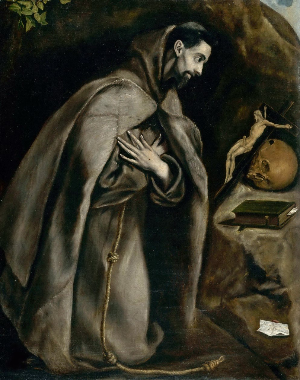Sint Franciscus biddend door Dominico El Greco