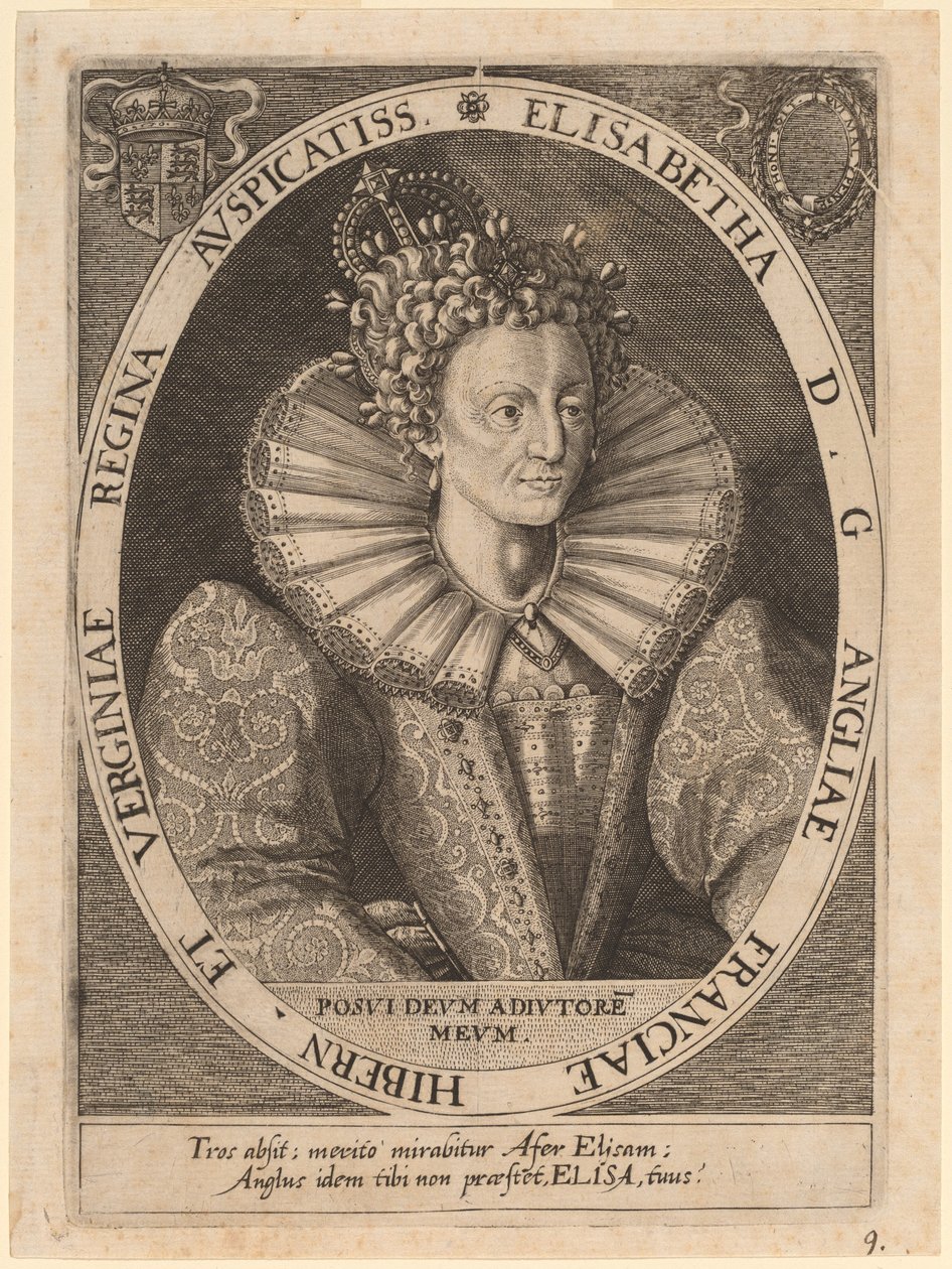Koningin Elizabeth door Dominicus Custos after Crispijn de Passe I