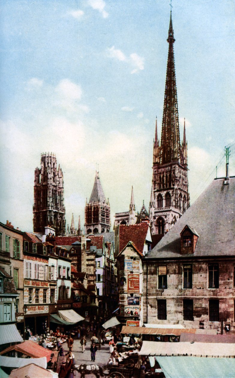 Kathedraal van Rouen, Normandië, Frankrijk, ca. 1930s door Donald McLeish