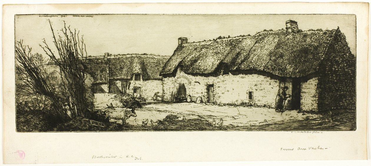 Boerderij met koeien door Donald Shaw MacLaughlan