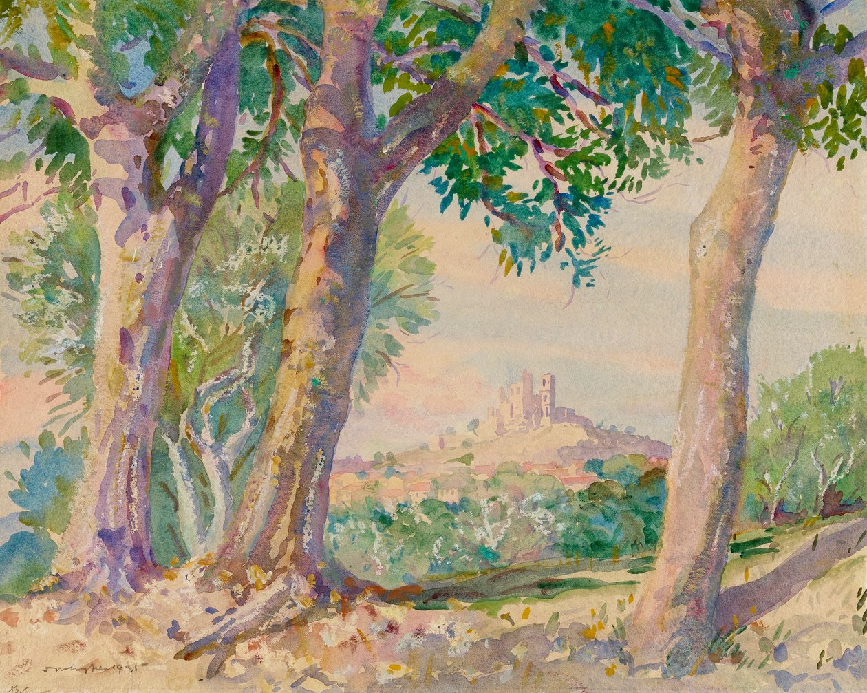 Landschap, Italië door Donald Shaw MacLaughlan