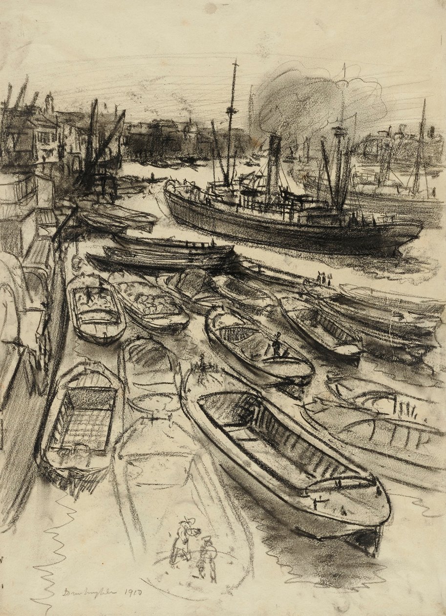 Londen aan de Theems door Donald Shaw MacLaughlan