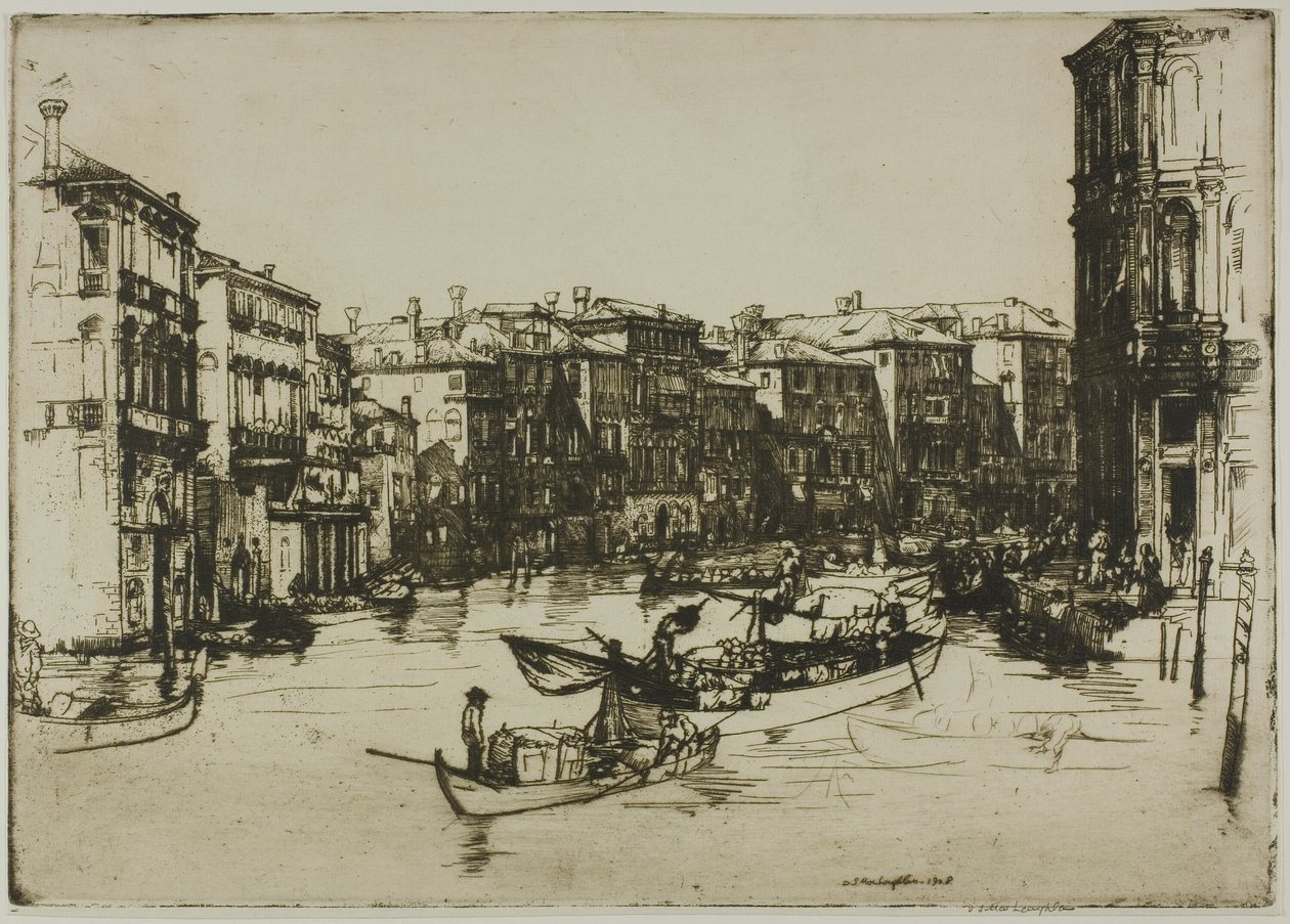 De markt, Venetië door Donald Shaw MacLaughlan