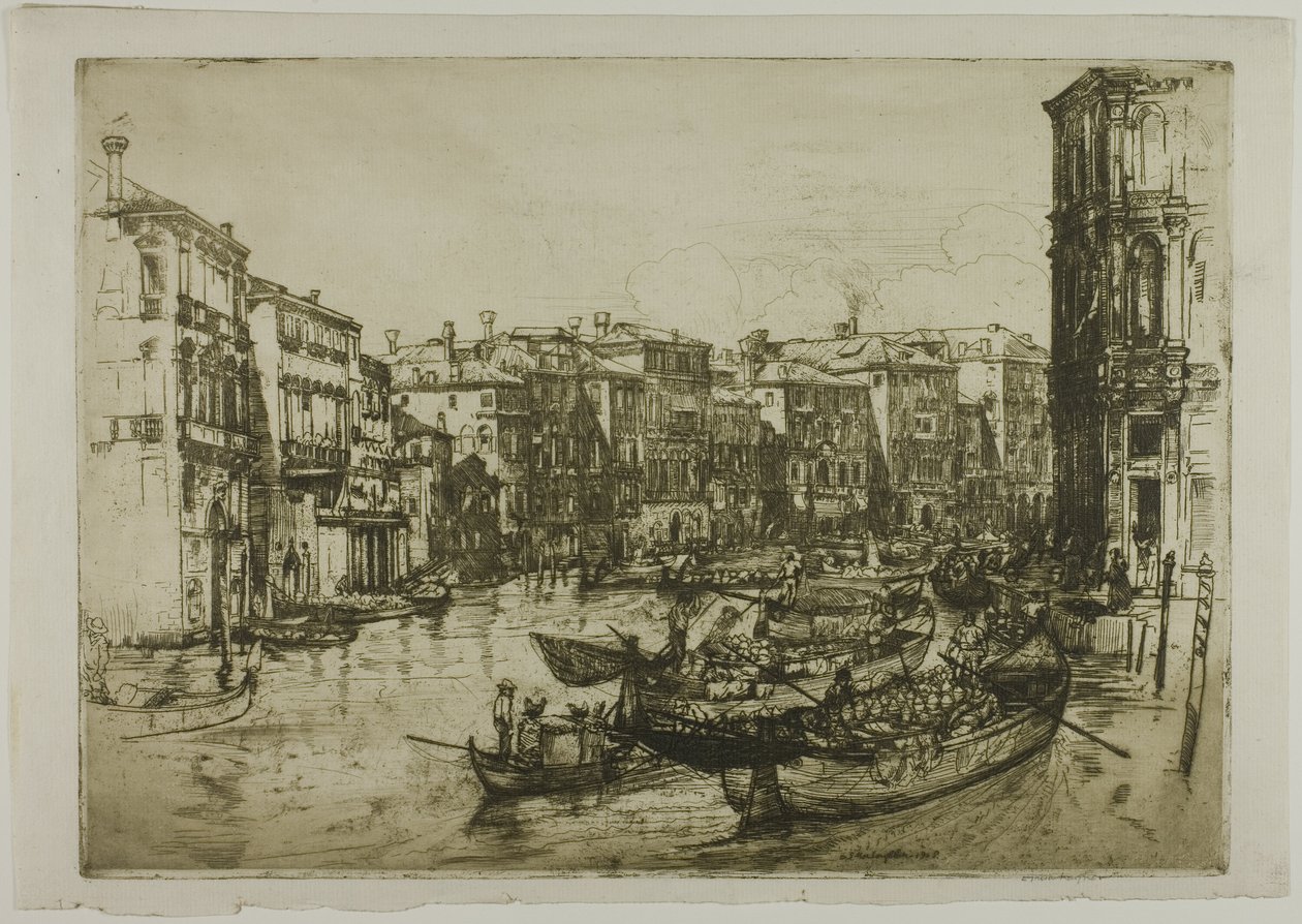 De Markt, Venetië door Donald Shaw MacLaughlan