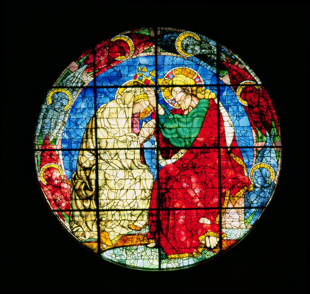 Oculus die de Kroning van de Maagd afbeeldt, 1438 door Donatello