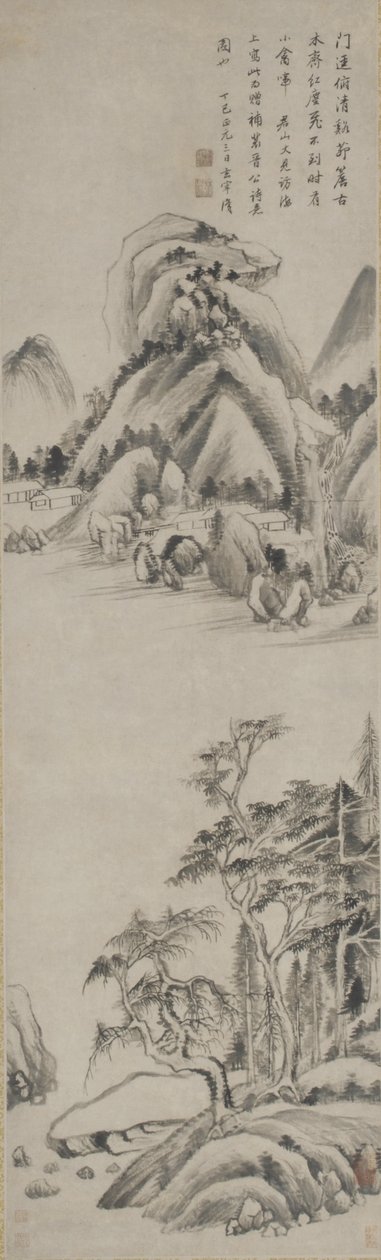 Landschap, Ming-dynastie, 1617 door Dong Qichang
