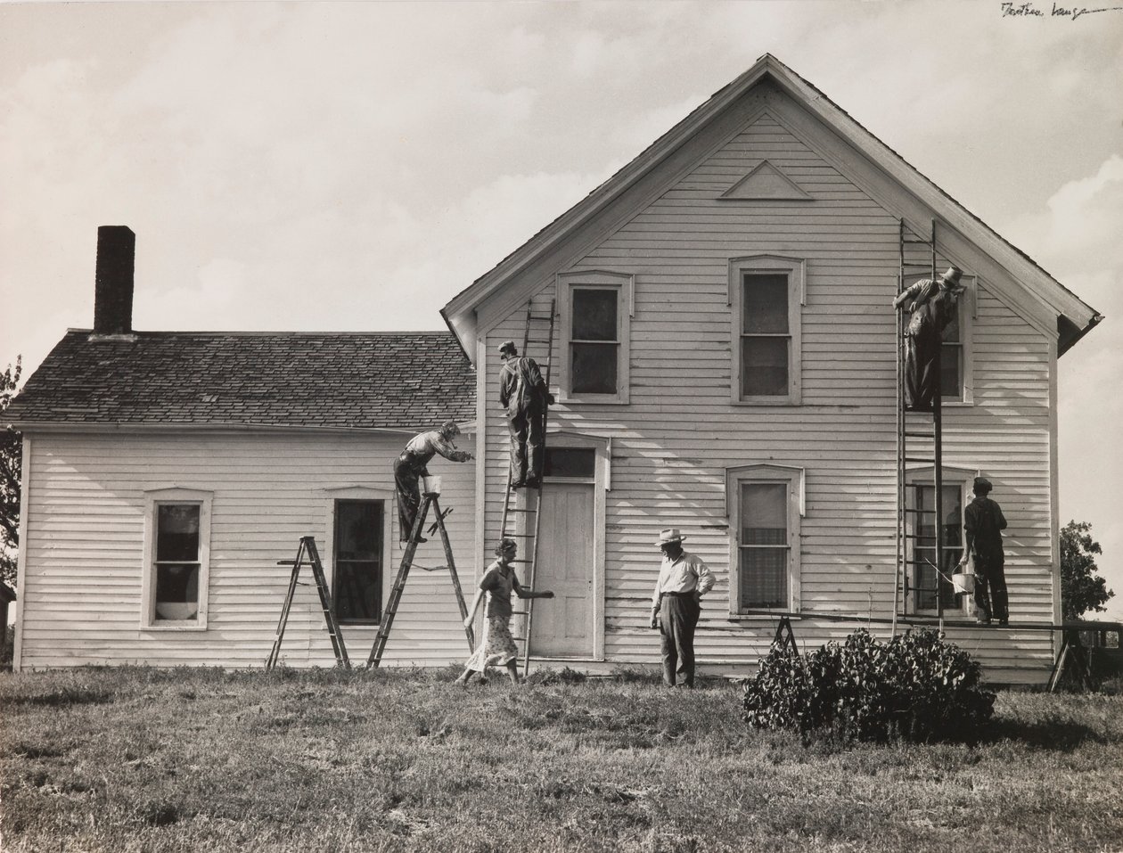 Familieboerderij, Nebraska door Dorothea Lange
