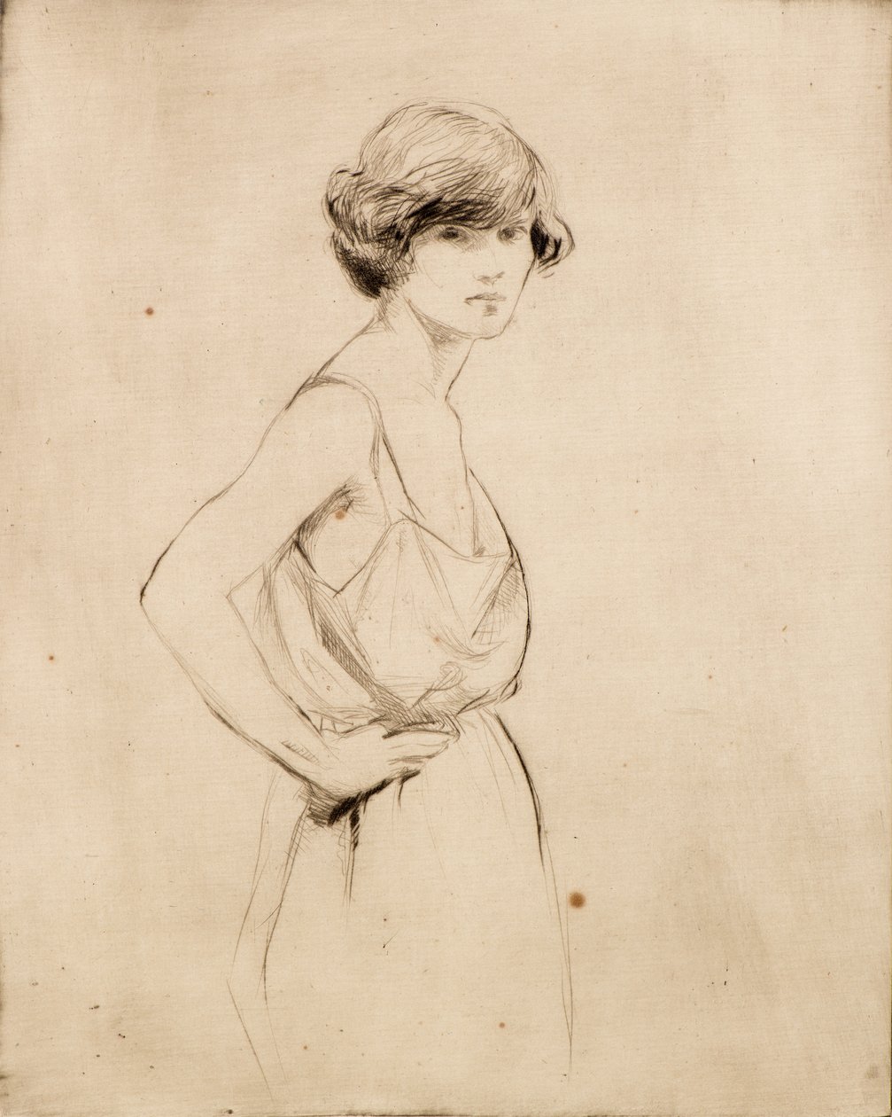 Mei in haar Camisole door Douglas Gordon Shields