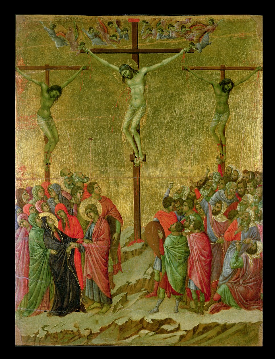 Kruisiging, 1308-11 door Duccio di Buoninsegna