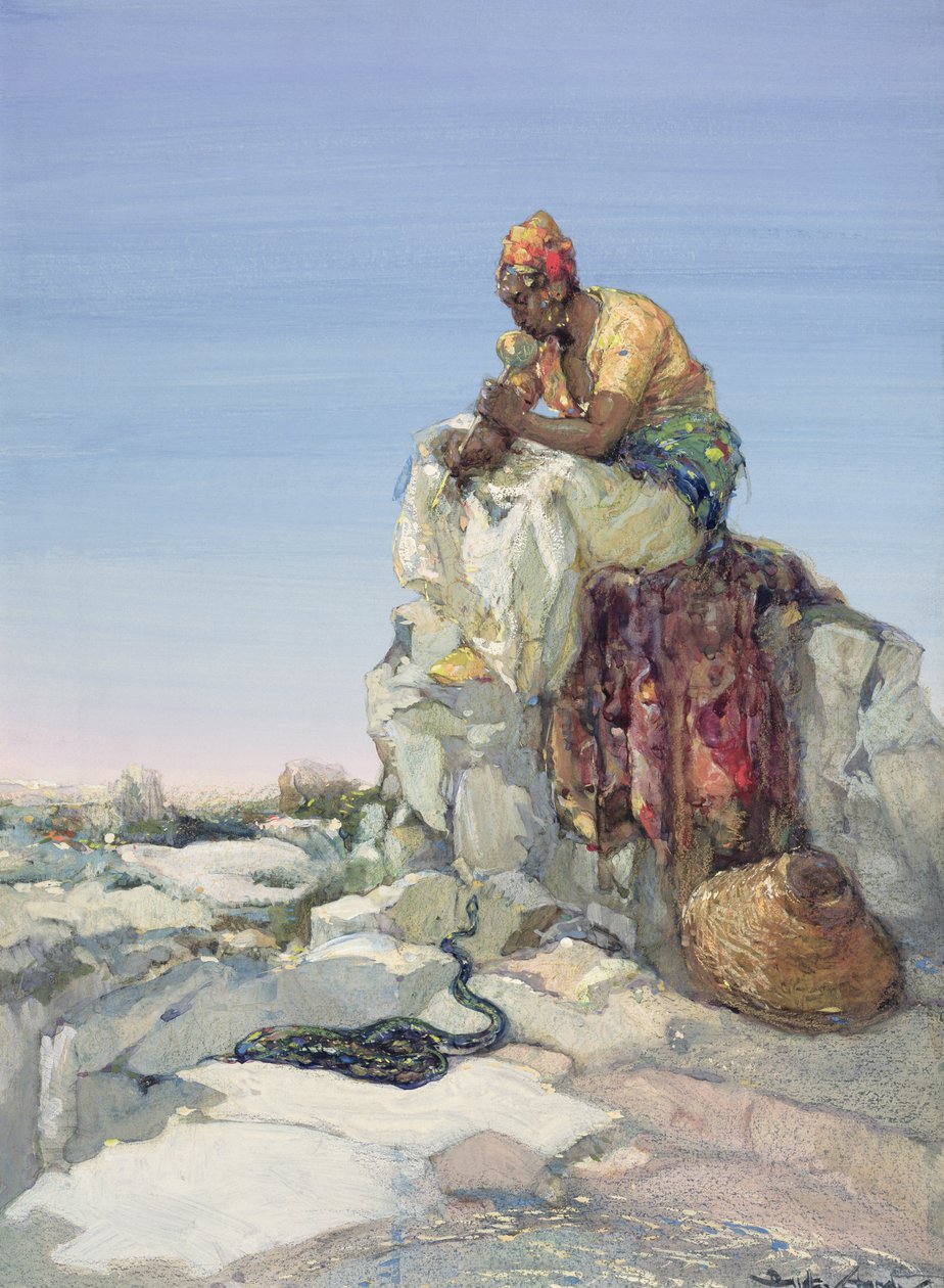 Slangenbezweerder, 1900 door Dudley Hardy