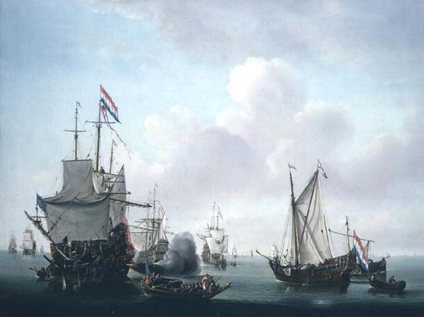 Een Scheepsscène door Dutch School